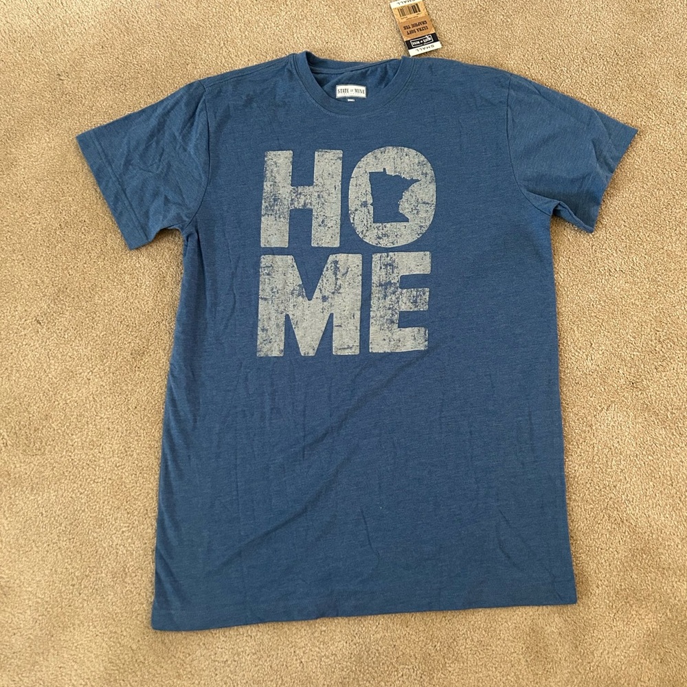 Blue Graphic MN T-Shirt with 'HOME' Print